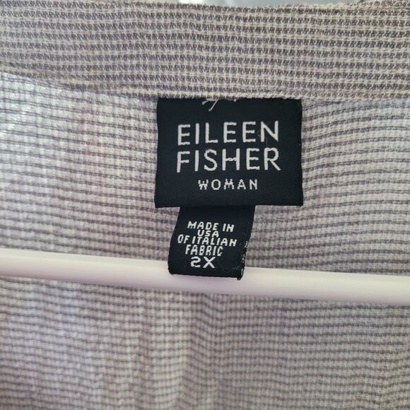 Eileen Fisher Woman Maxi Shirt Dress Size 2x Button Up Long Tie Back Lagenlook - Picture 4 of 8